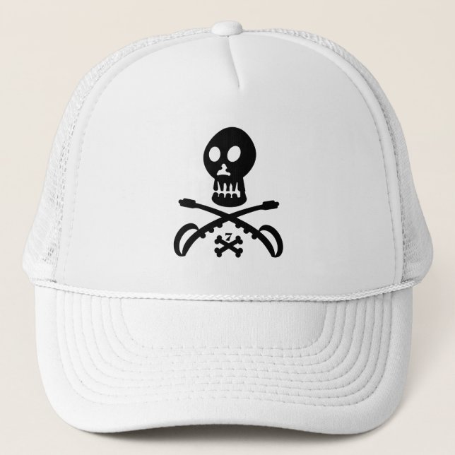 SEVEN SKULL BY MASANSER PIXELAT TRUCKER HAT (Front)