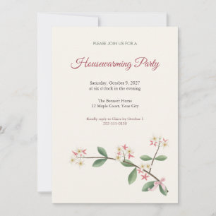 Seven-Son Flower Housewarming Party Invitation