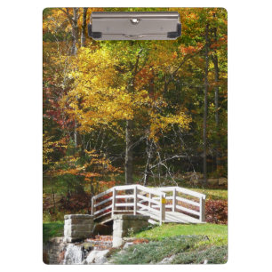 Seven Springs Fall Bridge I Autumn Landscape Clipboard