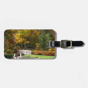 Seven Springs Fall Bridge I Autumn Landscape Luggage Tag