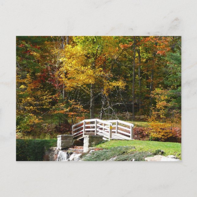 Seven Springs Fall Bridge I Autumn Landscape Postcard (Front)