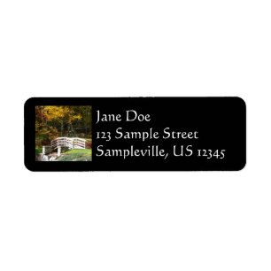 Seven Springs Fall Bridge I Autumn Landscape Return Address Label