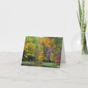 Seven Springs Fall Bridge II Autumn Landscape Card