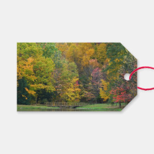 Seven Springs Fall Bridge II Autumn Landscape Gift Tags