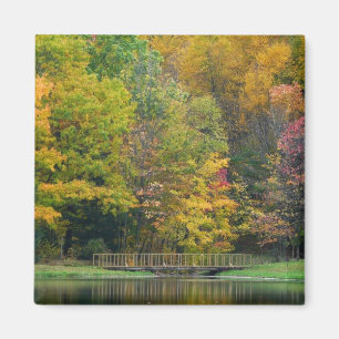 Seven Springs Fall Bridge II Autumn Landscape Magnet