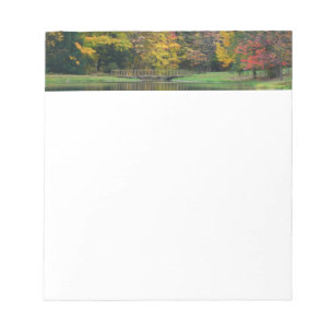 Seven Springs Fall Bridge II Autumn Landscape Notepad