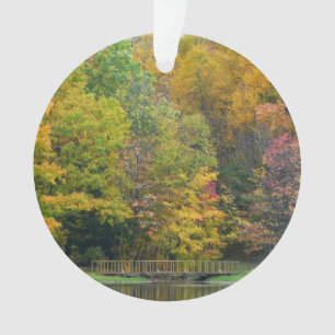 Seven Springs Fall Bridge II Autumn Landscape Ornament