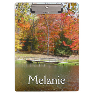 Seven Springs Fall Bridge III Autumn Landscape Clipboard