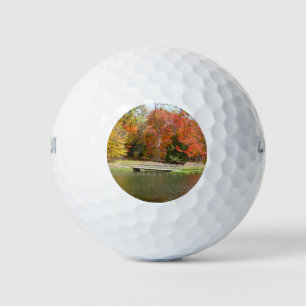 Seven Springs Fall Bridge III Autumn Landscape Golf Balls