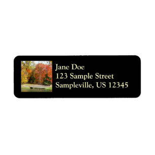 Seven Springs Fall Bridge III Autumn Landscape Return Address Label