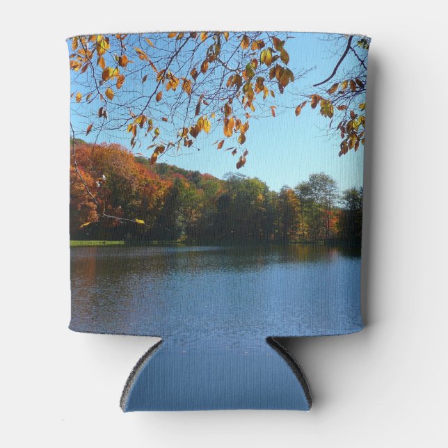 Seven Springs Fall Trees and Pond Can Cooler (Front)