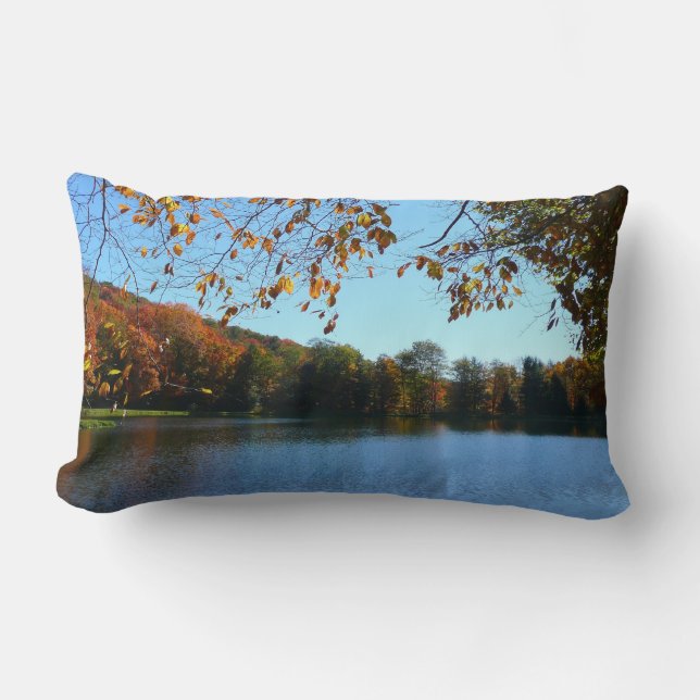 Seven Springs Fall Trees and Pond Lumbar Cushion (Front)