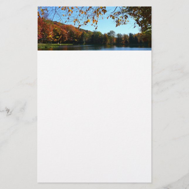 Seven Springs Fall Trees and Pond Stationery (Front)