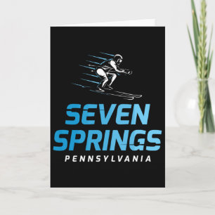 Seven Springs Pennsylvania Ski Resort Retro Skiing Card