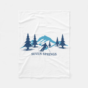 Seven Springs Pennsylvania Ski Resort Skiing Skier Fleece Blanket