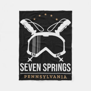 Seven Springs Pennsylvania Ski Resort Vintage Skii Fleece Blanket