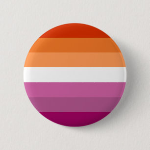 Seven Stripe Pink Orange Lesbian Pride Flag 6 Cm Round Badge