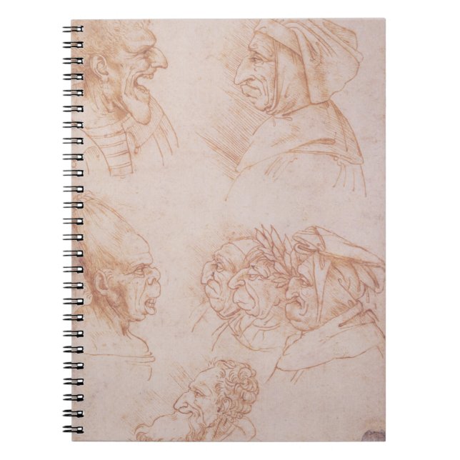 Seven Studies of Grotesque Faces (red chalk on pap Notebook (Front)