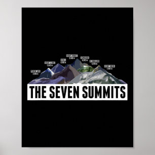 Seven Summits Mountaineering Climbing Hiking Gift Poster