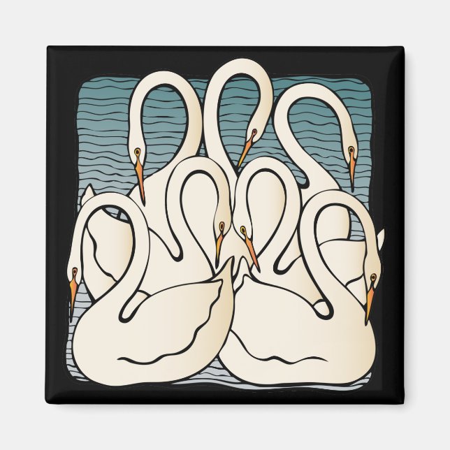 Seven Swans a Swimming Magnet (Front)