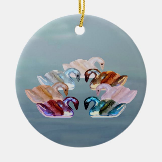 Seven Swans A Swimming Ornament (Front)