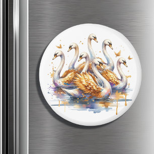 Seven swans a-swimming Twelve Days of Christmas Magnet
