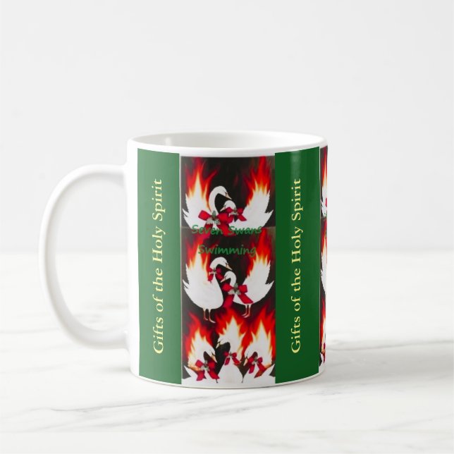 Seven Swans Swimming, 7th Day of Christmas mug (Left)