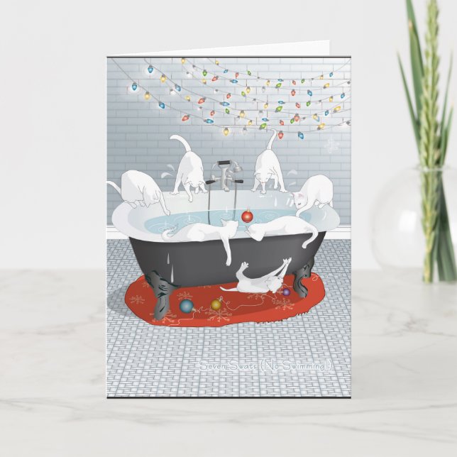 Seven Swats, No Swimming! Holiday Card (Front)