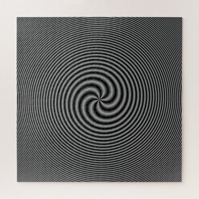 Seven Tailed Spiral in Black and White Jigsaw Puzzle (Horizontal)