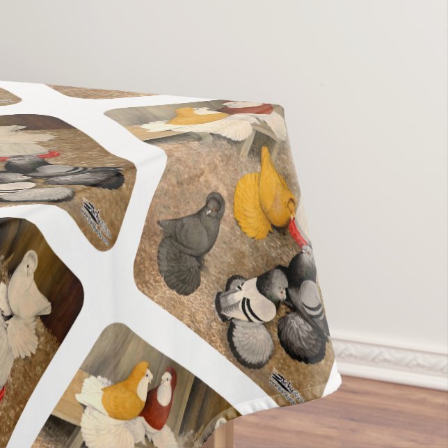 Seven Trumpeter Pigeons Tablecloth (In Situ)