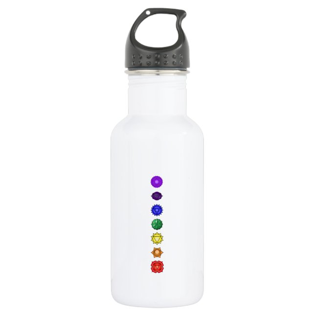 Seven vertical chakras 532 ml water bottle (Front)