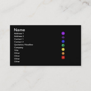 Seven vertical chakras business card