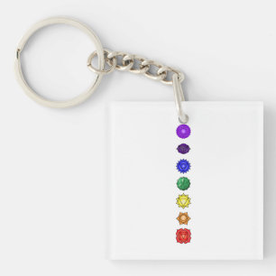 Seven vertical chakras key ring