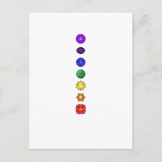 Seven vertical chakras postcard