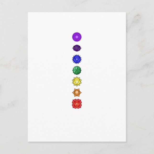 Seven vertical chakras postcard (Front)