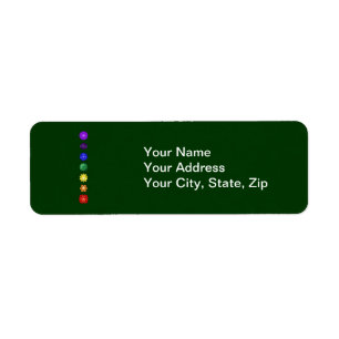 Seven vertical chakras return address label