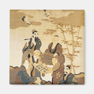 Seven wise men in the bamboo forest magnet