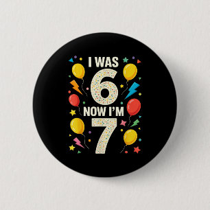 Seven Year Old Birthday 7 Year Old For Kids Girls  6 Cm Round Badge