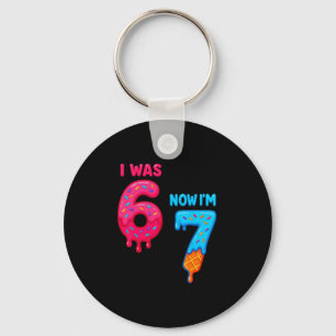 Seven Year Old Birthday I Was 6 Now I'm 7 67 Ice C Key Ring