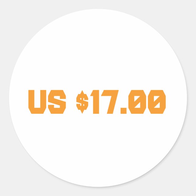 Seventeen dollars classic round sticker (Front)