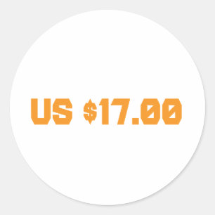 Seventeen dollars classic round sticker