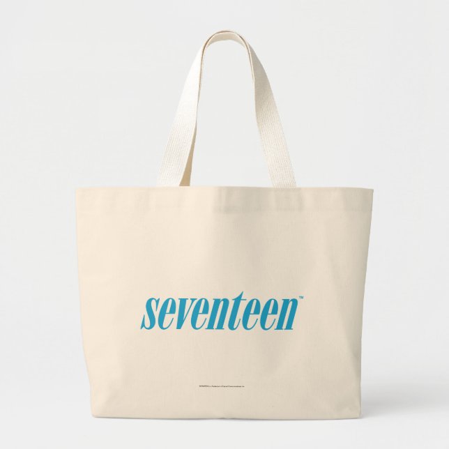 Seventeen Logo-Aqua Large Tote Bag (Front)