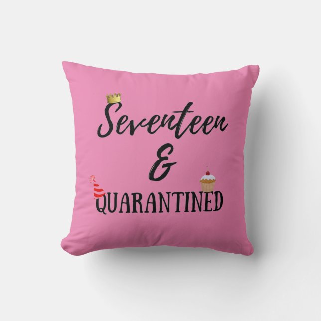 Seventeen Quarantined Birthday Gift 17 Years Old Cushion (Front)