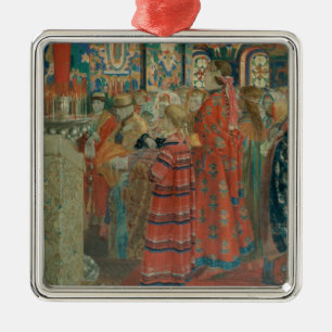 Seventeenth Century Russian Women at Church Metal Tree Decoration