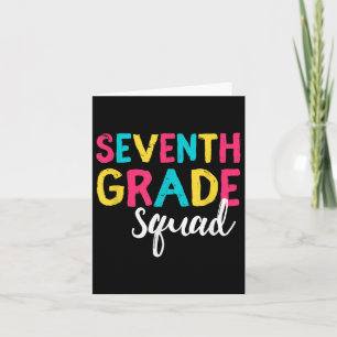 Seventh 7th Grade Squad Back To School Student Tea Card