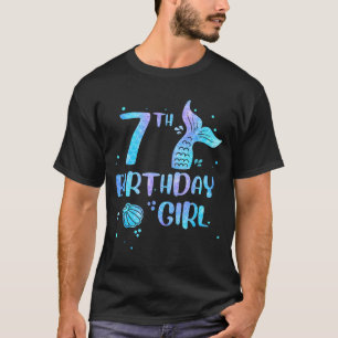Seventh Birthday Girl Mermaid 7th Toddlers Back to T-Shirt