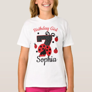 Seventh Birthday ladybug 7   custom designs T-Shirt