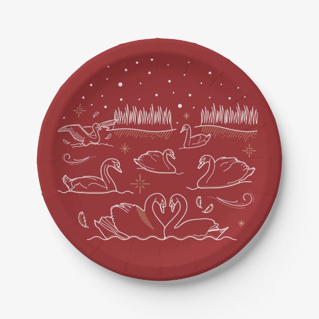 Seventh Day of Christmas 7" Paper Plates (Front)