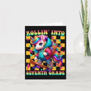 Seventh Grade Back To School First Day Girls Rolli Card