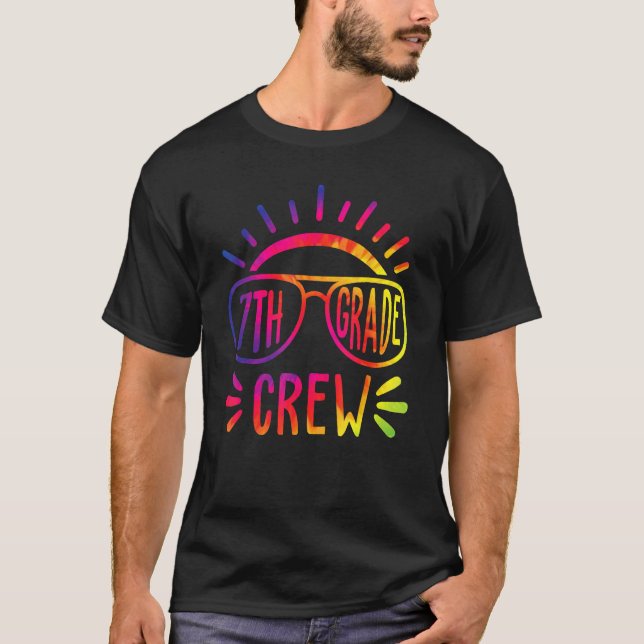 Seventh Grade Crew Tie Dye 7th Grade Back To Schoo T-Shirt (Front)